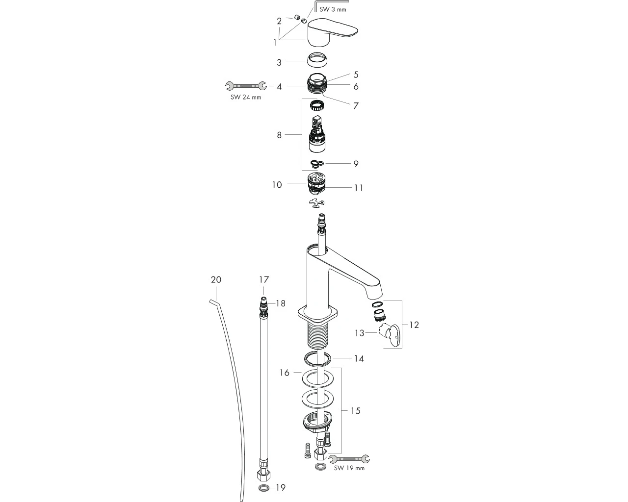 Waschtischmischer Axor Citterio M chrom