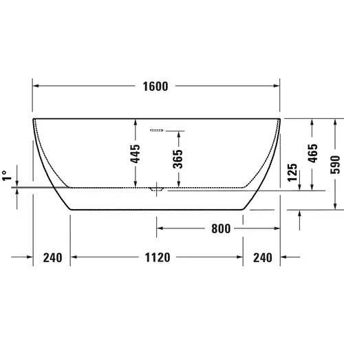 Badundu Badewanne freistehend oval 1600 × 750 mm, Mittelablauf Badundu Badewanne freistehend oval 1600 × 750 mm, Mittelablauf