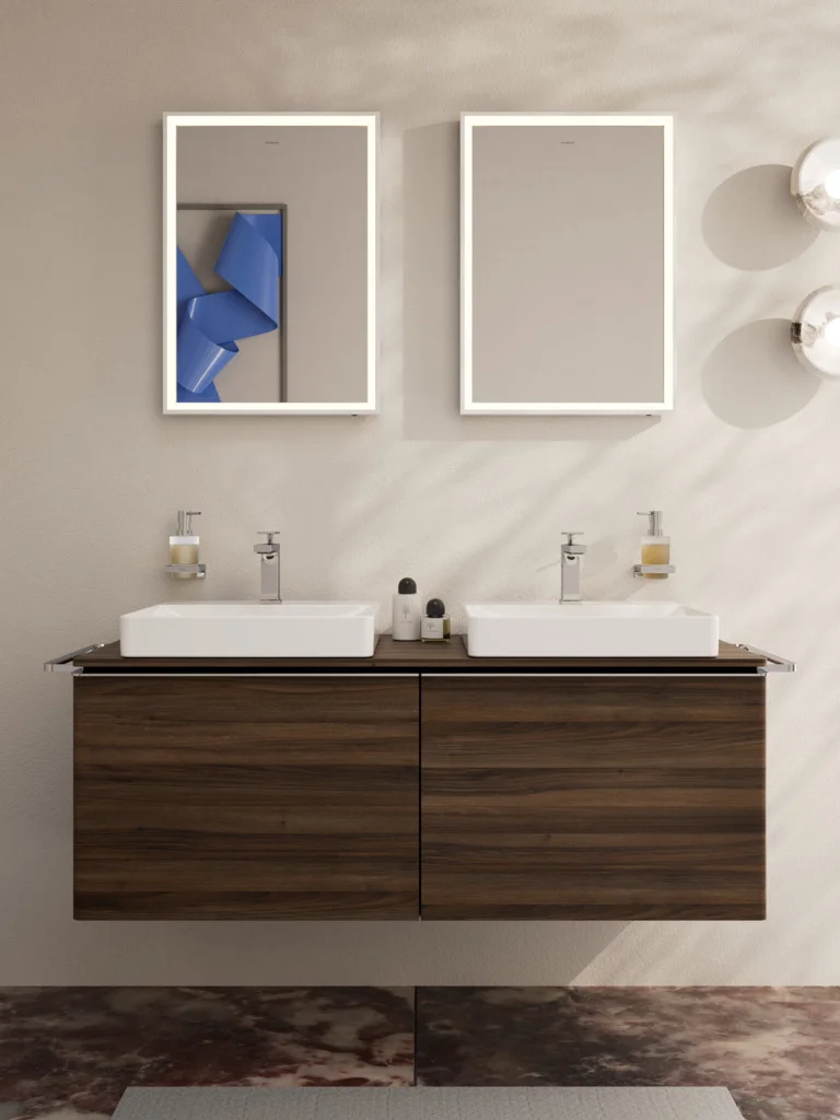 Hansgrohe Xarita E Spiegel mit LED-Beleuchtung, Mattweiß, 500x700x50 mm