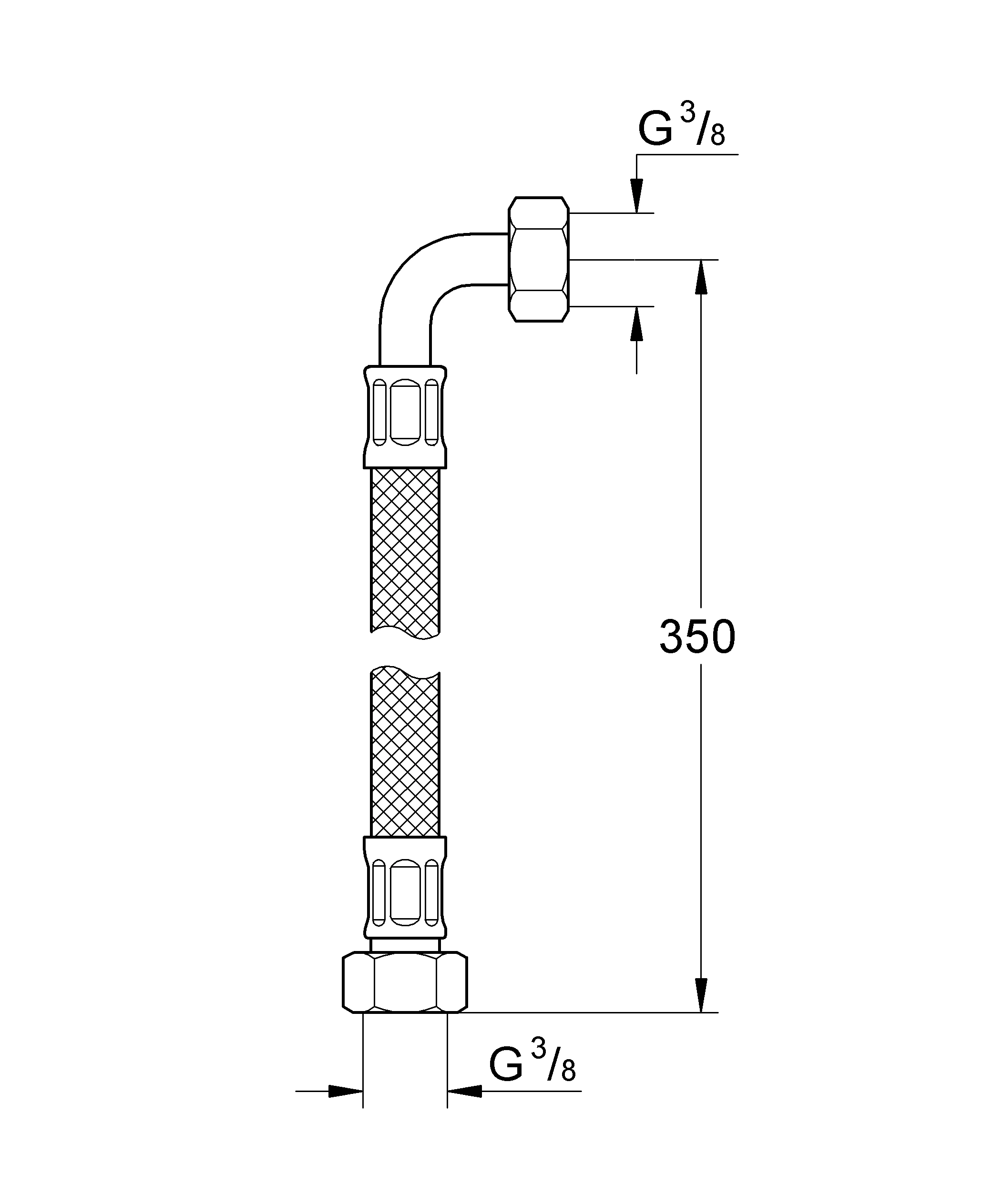 Anschlussschlauch 45704, 300 mm, 3/8″ × 3/8″