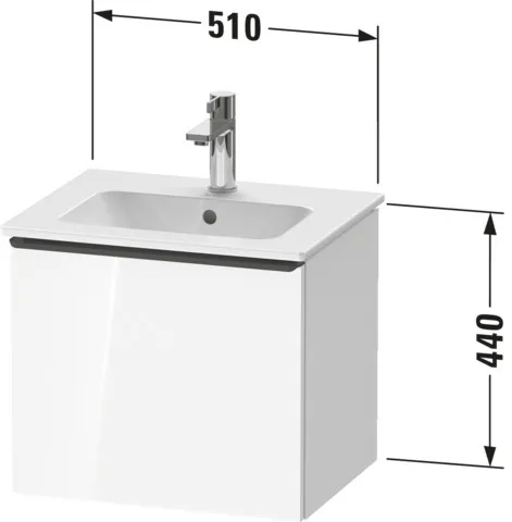 Duravit Waschtischunterschrank wandhängend „D-Neo“ 51 × 44 × 40,2 cm in Betongrau Matt Duravit Waschtischunterschrank wandhängend „D-Neo“ 51 × 44 × 40,2 cm in Betongrau Matt