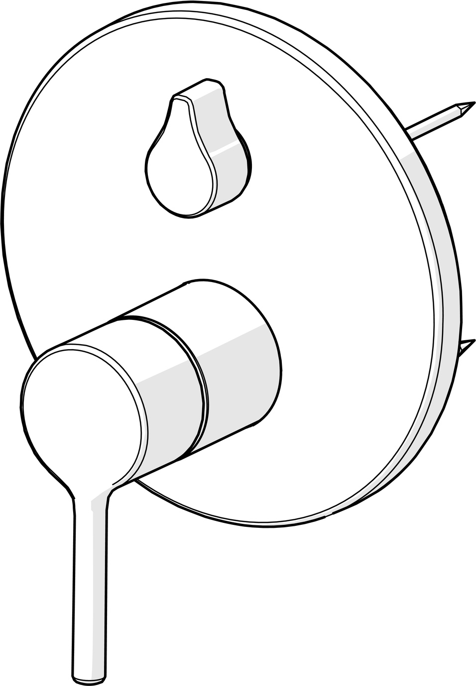 EHM Fertigmontageset für Wanne/Brause VANTIS 8260 Rosette rund Stahl gebürstet Pinhebel