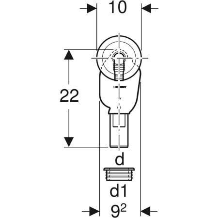 UP-Geruchsverschluss für Geräte, mit einem Anschluss: d=40mm, d1=56mm, weiß-alpin UP-Geruchsverschluss für Geräte, mit einem Anschluss: d=40mm, d1=56mm, weiß-alpin