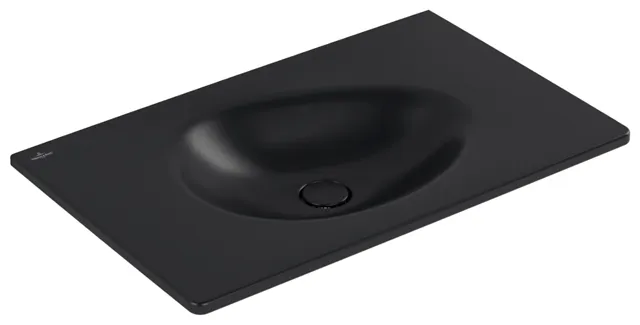 Villeroy & Boch Wandwaschtisch „Antao“ 800 × 500 × 180 mm, ohne Hahnlochbohrung, für Becken mittig in Pure Black Villeroy & Boch Wandwaschtisch „Antao“ 800 × 500 × 180 mm, ohne Hahnlochbohrung, für Becken mittig in Pure Black