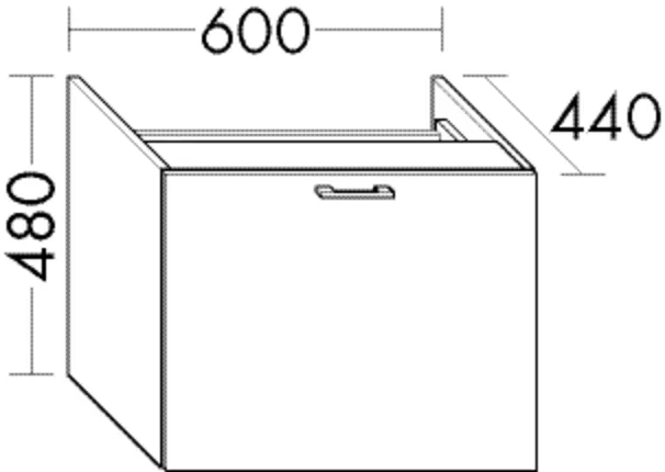 burgbad Hochschrank „Sys30“ 640 × 480 × 480 mm in Veloursgrau Softmatt