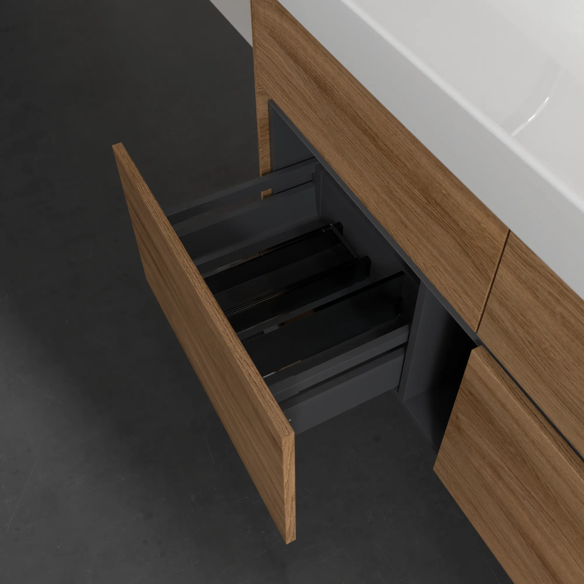 Villeroy & Boch Waschtischunterschrank „Collaro“ 1154 × 546 × 444 mm Kansas Oak, ohne Beleuchtung, für Becken mittig