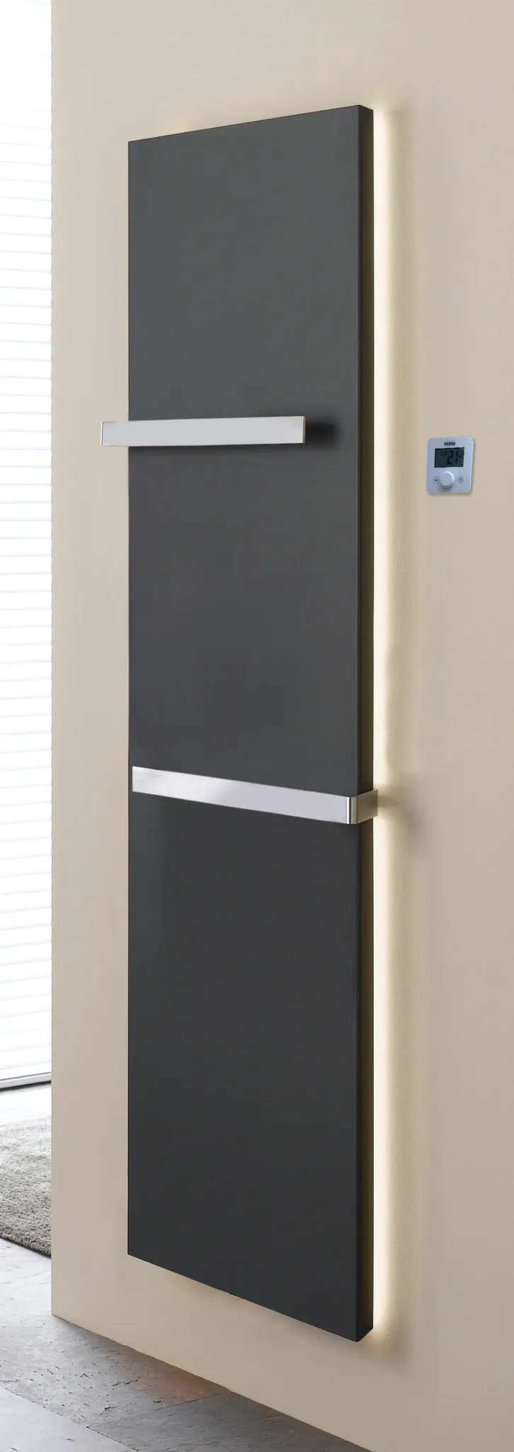 BEMM Design-Elektroheizkörper „Plawa Purline EK“ mit Leistungssteuerung 49,5 × 150 cm