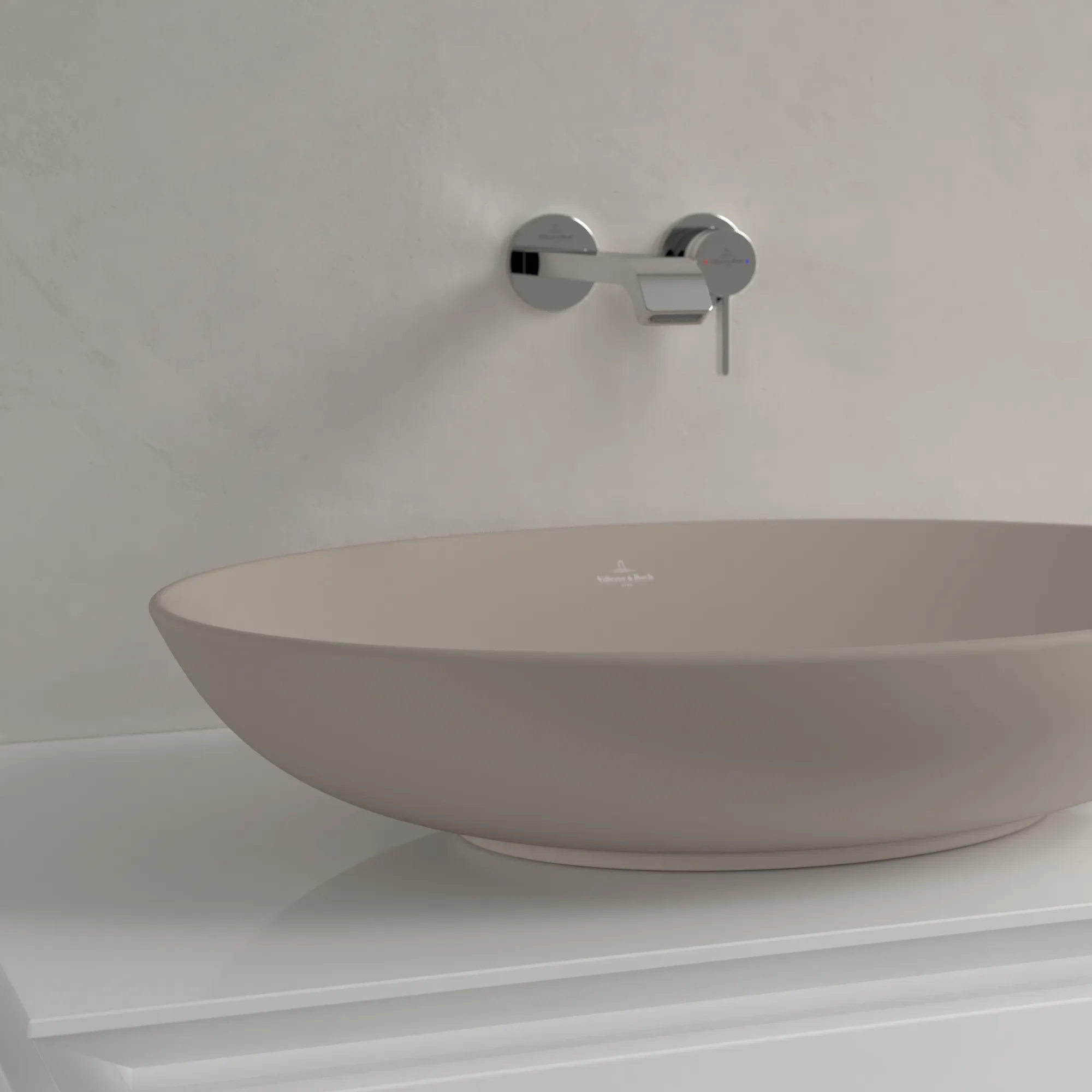 Villeroy & Boch Aufsatzwaschbecken Loop & Friends Almond CeramicPlus 620x420x150mm matt TitanCeram