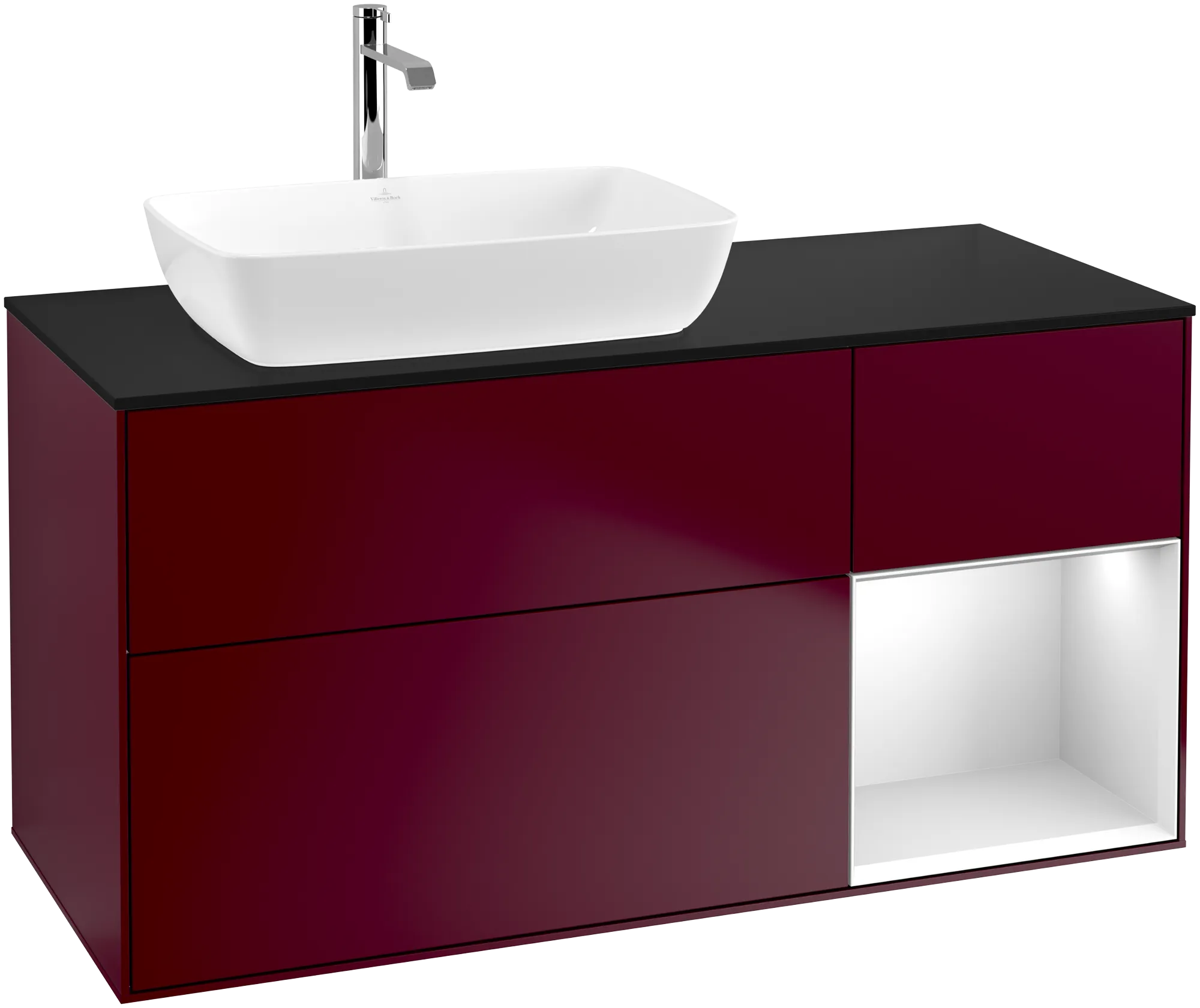 Villeroy & Boch Waschbeckenunterschrank Finion F81, 1200x603x501mm, links, Beleuchtung