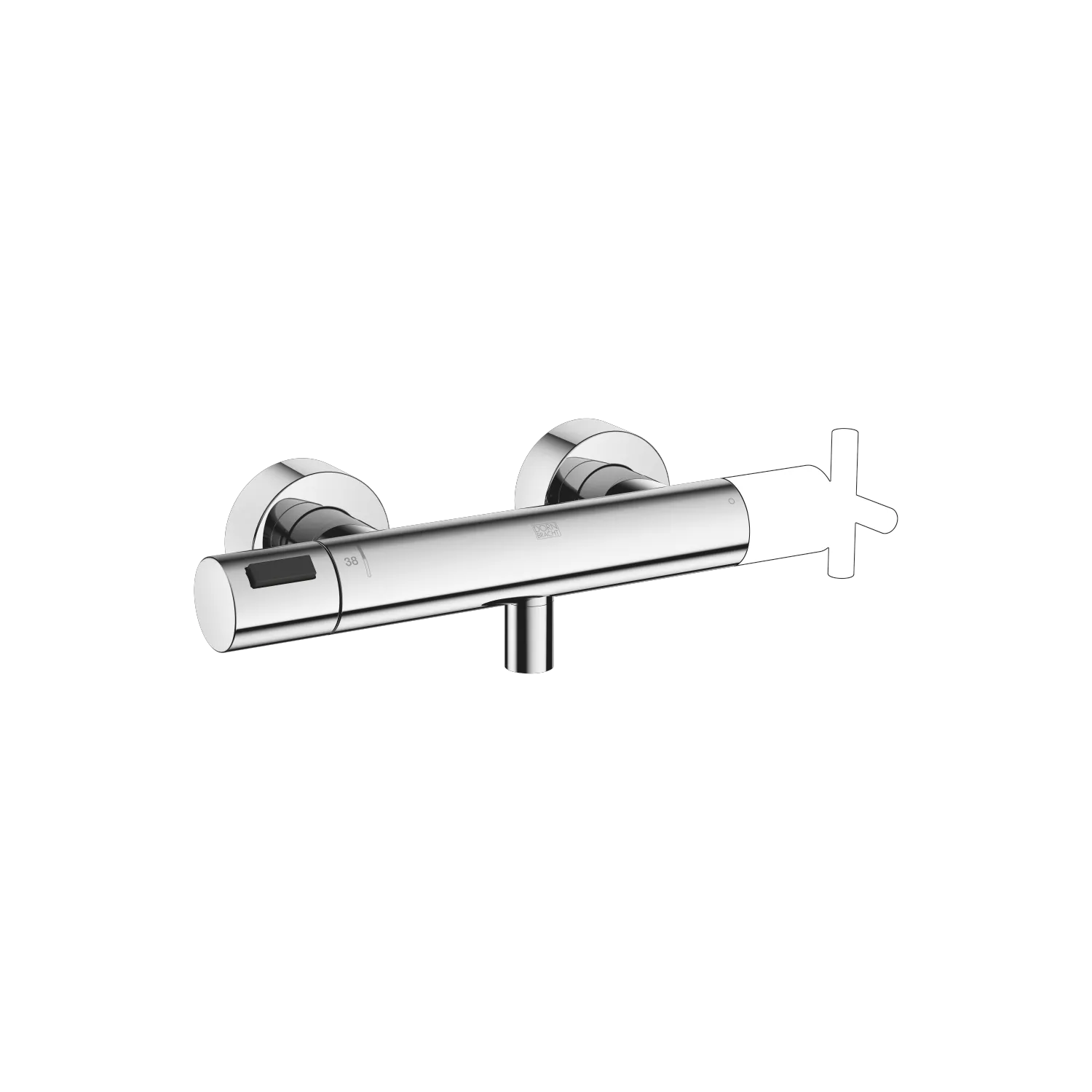 Dornbracht Brause-Thermostat für Wandmontage, SERIENNEUTRAL Chrom, mit FlowReduce-Funktion, Schubrosetten Ø 70 mm, Brauseabgang 3/8", Anschluss 1/2", Stichmaß 150 mm ±13 mm Dornbracht Brause-Thermostat für Wandmontage, SERIENNEUTRAL Chrom, mit FlowReduce-Funktion, Schubrosetten Ø 70 mm, Brauseabgang 3/8", Anschluss 1/2", Stichmaß 150 mm ±13 mm