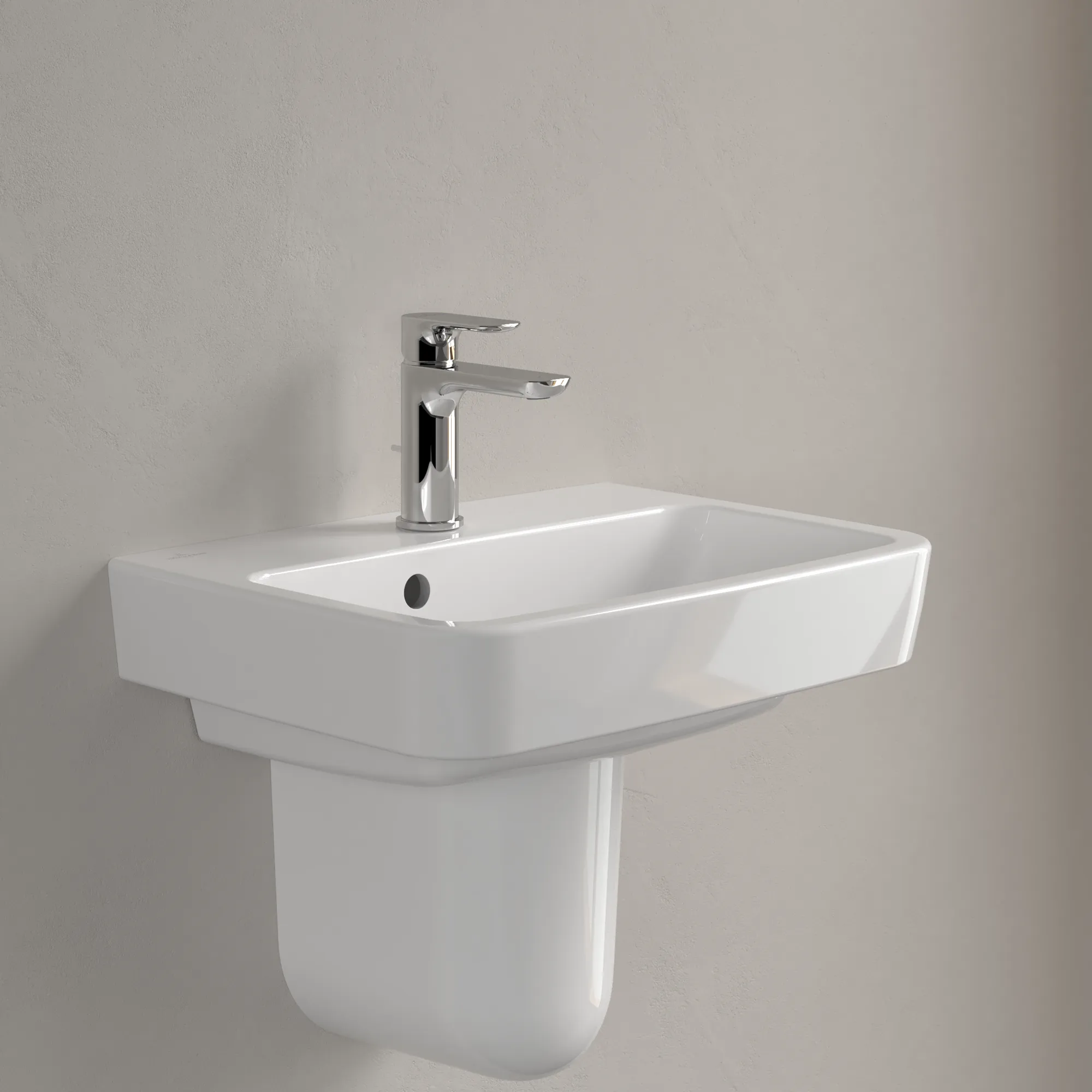 Villeroy & Boch Handwaschbecken „O.novo“ 500 × 370 × 160 mm, für Becken mittig, mit Hahnlochbohrung, Hahnlochposition mittig in Weiß Alpin Villeroy & Boch Handwaschbecken „O.novo“ 500 × 370 × 160 mm, für Becken mittig, mit Hahnlochbohrung, Hahnlochposition mittig in Weiß Alpin