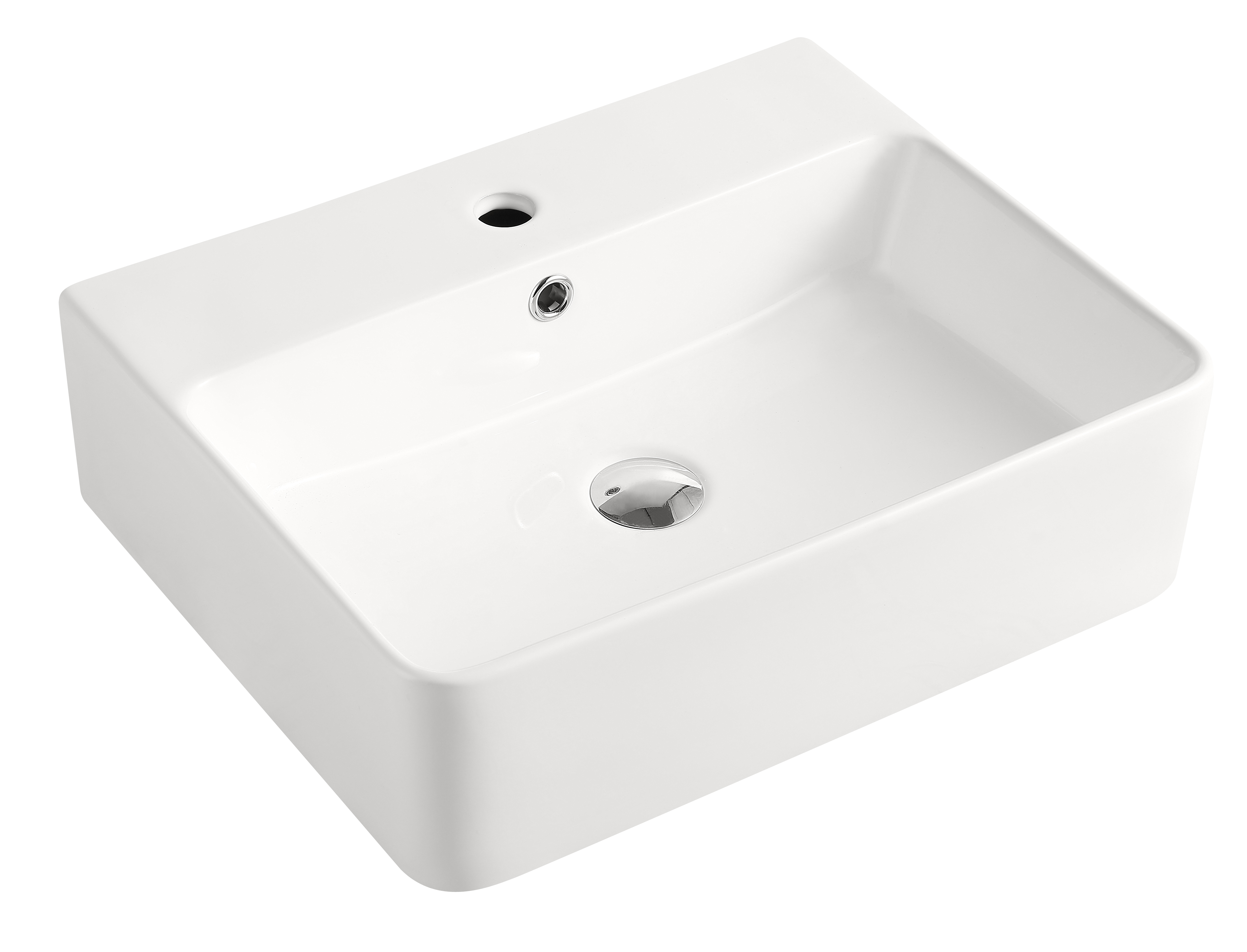 Aufsatzwaschtisch AqvaCeramica "SlimRim" - 520 × 420 mm - Höhe 155 mm - 1 Hahnloch - Überlauf - weiß Auch für Wandmontage geeignet! Aufsatzwaschtisch AqvaCeramica "SlimRim" - 520 × 420 mm - Höhe 155 mm - 1 Hahnloch - Überlauf - weiß Auch für Wandmontage geeignet!