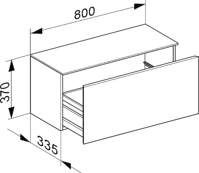 Royal Reflex Sideboard mit Auszug 800 x 360 x 335 mm titan/titan