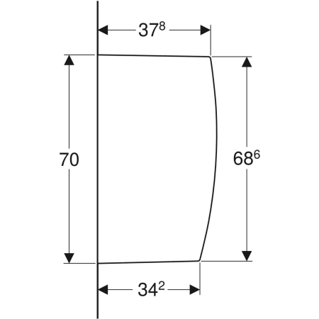 Urinaltrennwand: L=40cm, B=10cm, H=70cm, weiß Urinaltrennwand: L=40cm, B=10cm, H=70cm, weiß