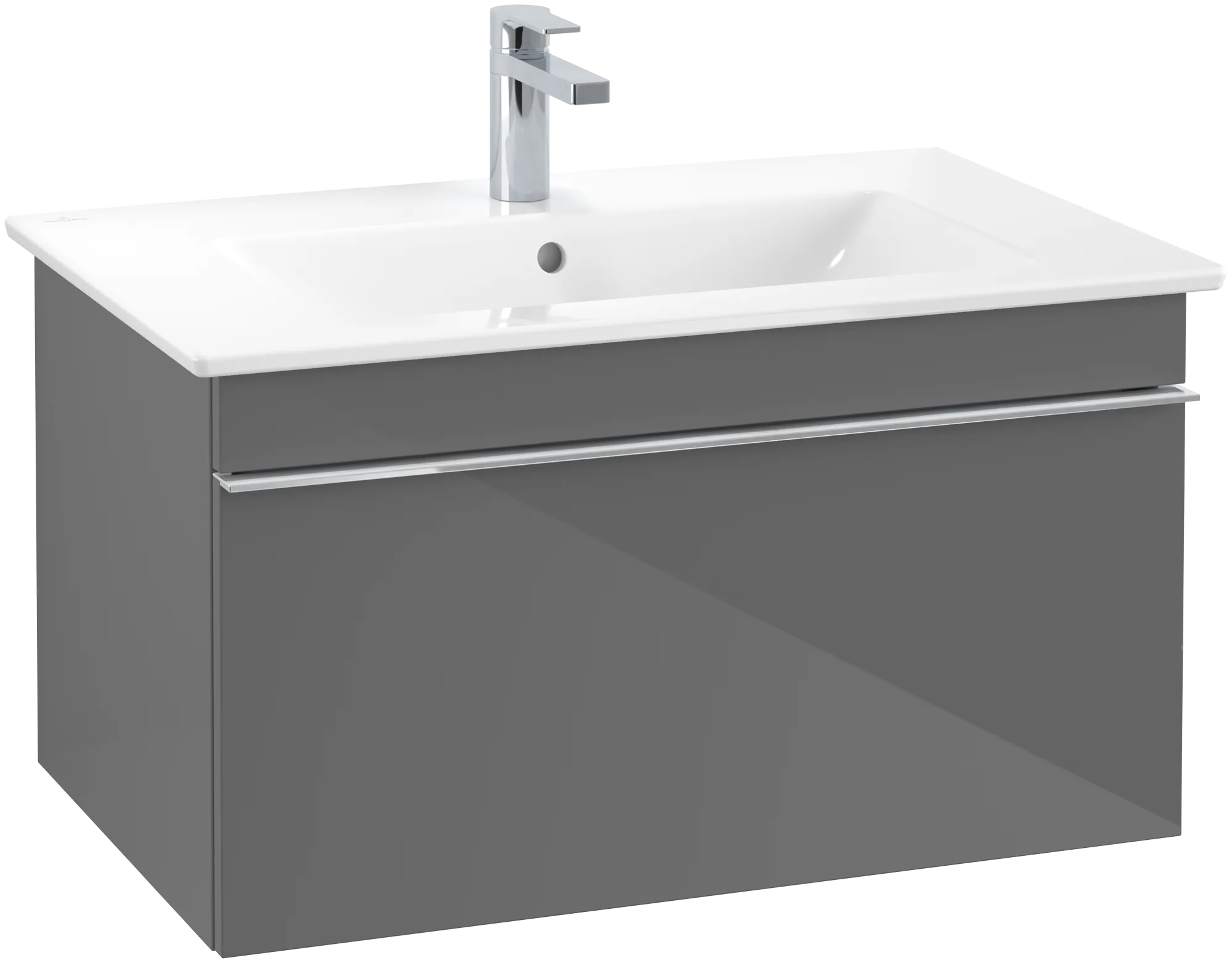 Villeroy & Boch Waschtischunterschrank „Venticello“ für Schrankwaschtisch 75,3 × 42 × 50,2 × 50,2 cm Glossy Grey, mittig