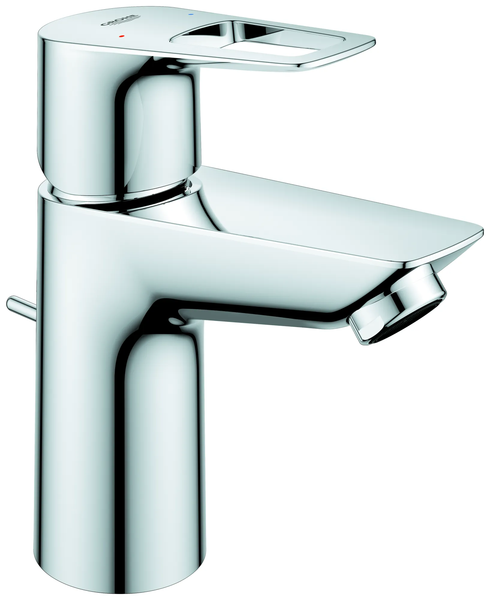 Einhand-Waschtischbatterie BauLoop 23877_1, S-Size, Einlochmontage, mit Temperaturbegrenzer, LowFlow 3,5 l/min Mousseur, Zugstangen-Ablaufgarnitur aus Kunststoff 1 1/4″, chrom Einhand-Waschtischbatterie BauLoop 23877_1, S-Size, Einlochmontage, mit Temperaturbegrenzer, LowFlow 3,5 l/min Mousseur, Zugstangen-Ablaufgarnitur aus Kunststoff 1 1/4″, chrom