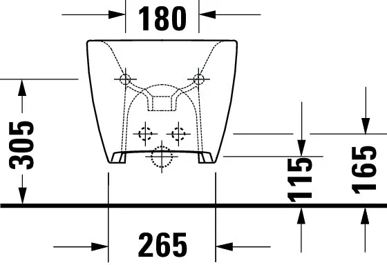 Duravit Wand-Bidet „Viu“, Befestigung sichtbar 37 × 57 × 30,5 cm