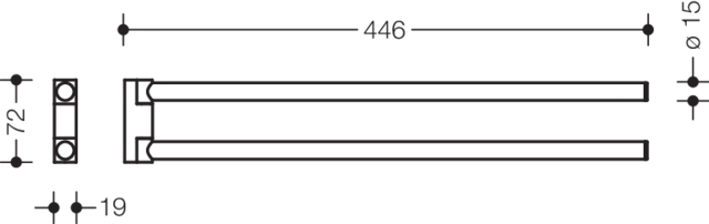 Handtuchhalter Sys 162, L:446mm, Arme schwenkbar weiß tiefmatt