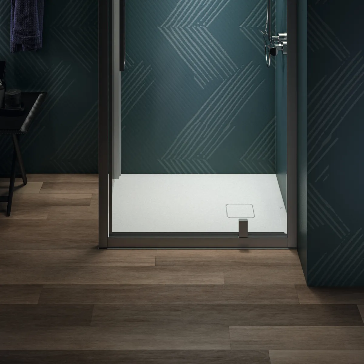 Ideal Standard Rechteck-Brausewanne Ultra Flat Evo, Seidenweiß, 900x750x35 mm, bodengleicher Einbau, Antirutsch-Oberfläche Klasse C