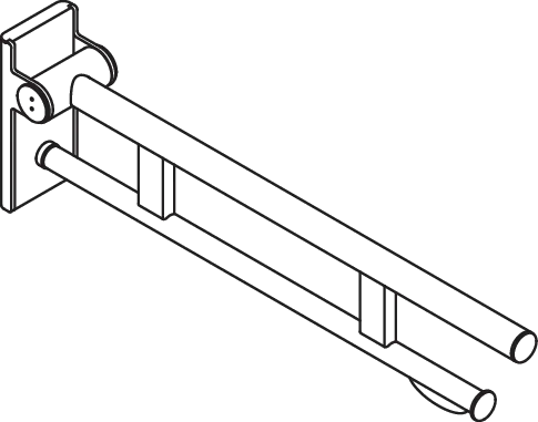 Mobiler Stützklappgriff Duo, Design A des Systems 900, Edelstahl, PVD, Ausladung 700 mm, mit WC-Papierhalter, in Farbe CK (messing glänzend) Mobiler Stützklappgriff Duo, Design A des Systems 900, Edelstahl, PVD, Ausladung 700 mm, mit WC-Papierhalter, in Farbe CK (messing glänzend)