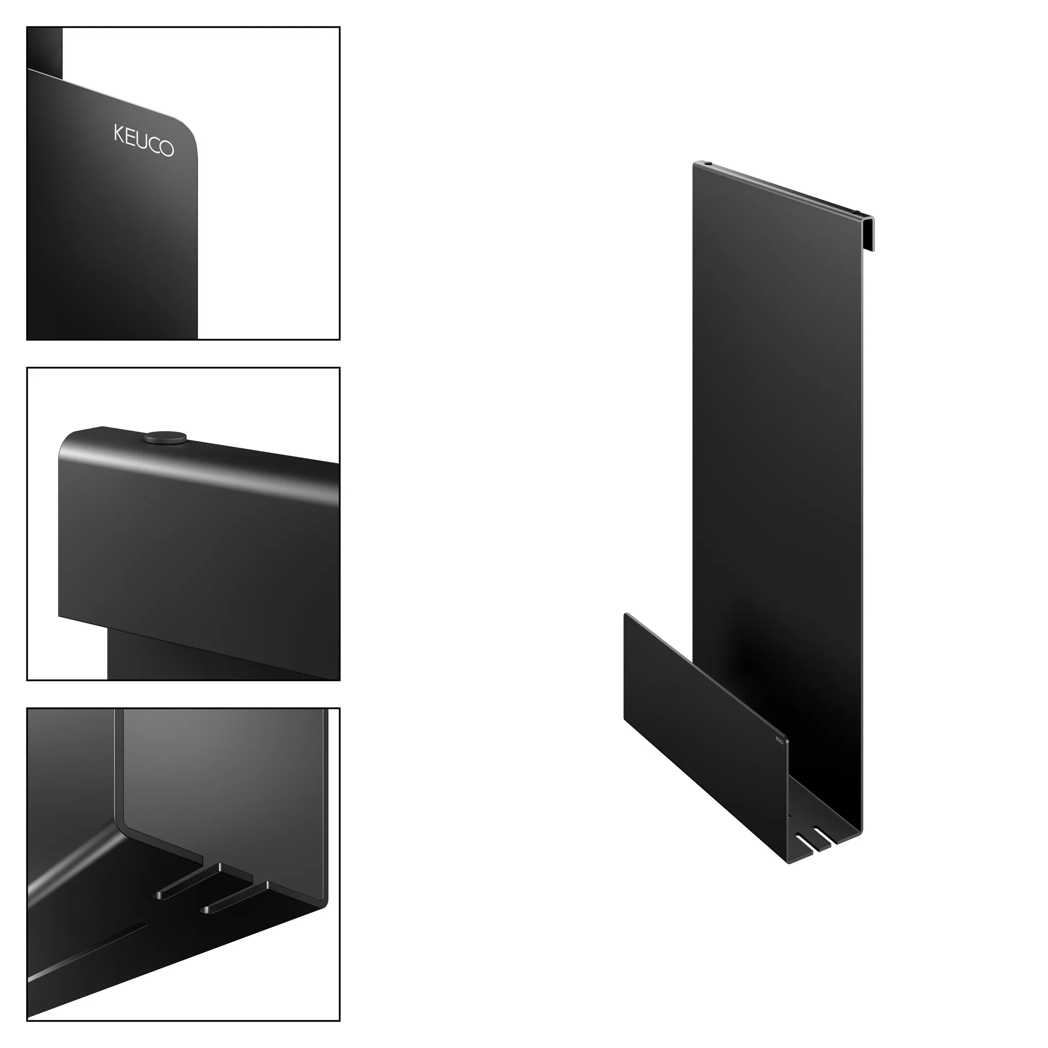 Duschablagen 24951370000 Duschablage einhängbar mit integriertem Haken 320 x 600 x 90 mm schwarzgrau