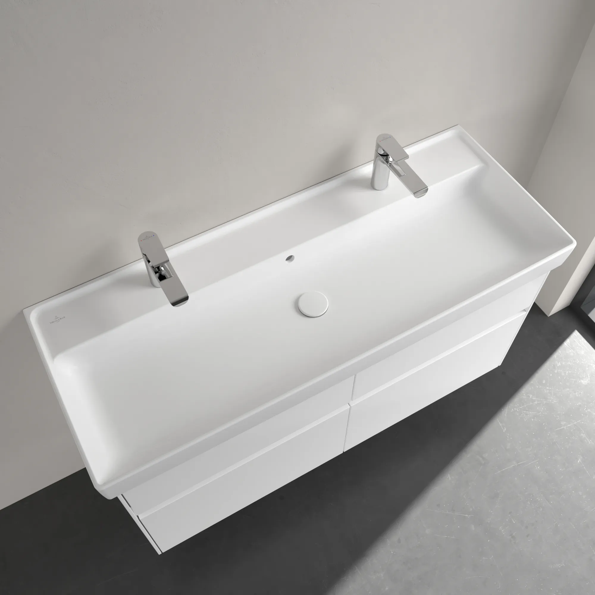 Villeroy & Boch Collaro Schrankwaschtisch, Stone White CeramicPlus, 1200x470x160 mm, mit Überlauf, TitanCeram, Metropolitan Stil Villeroy & Boch Collaro Schrankwaschtisch, Stone White CeramicPlus, 1200x470x160 mm, mit Überlauf, TitanCeram, Metropolitan Stil