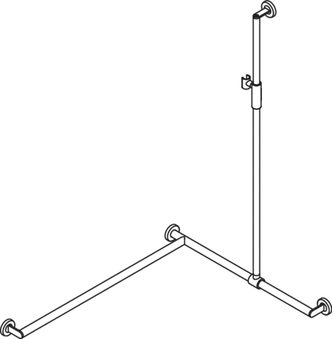 HEWI Haltegriff Ausführung links „System 900“ in Weiß tiefmatt / Hellgrau matt, Befestigung verdeckt HEWI Haltegriff Ausführung links „System 900“ in Weiß tiefmatt / Hellgrau matt, Befestigung verdeckt