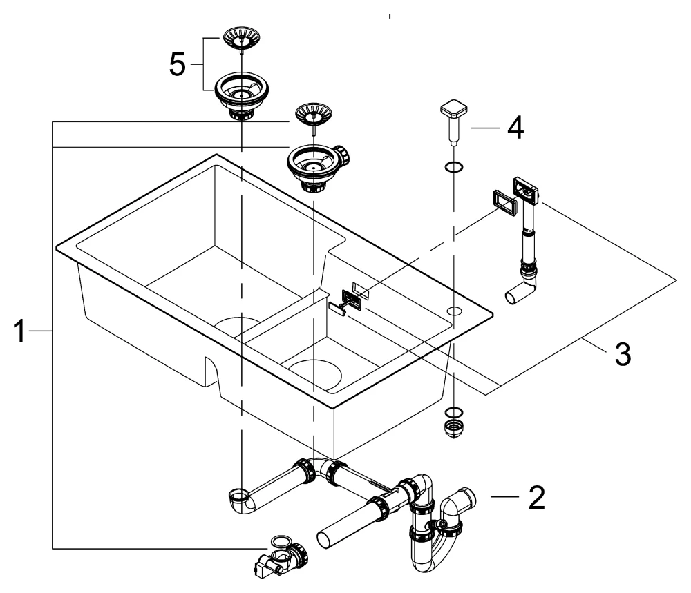 Kompositspüle K500 31649, Modell: K500 90-C 86/50 2.0 rev, Montageart: Standard-Einbauspüle, Maße: 860 x 500 mm, 1 Becken: 390 x 430 x 200 mm, 2 Becken: 380 x 365 x 200 mm, granit schwarz Kompositspüle K500 31649, Modell: K500 90-C 86/50 2.0 rev, Montageart: Standard-Einbauspüle, Maße: 860 x 500 mm, 1 Becken: 390 x 430 x 200 mm, 2 Becken: 380 x 365 x 200 mm, granit schwarz