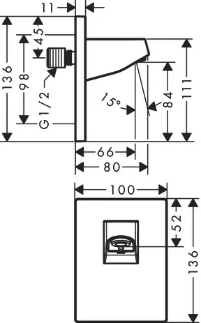 Wandanschluss Pulsify fürKopfbrause 105 chrom Wandanschluss Pulsify fürKopfbrause 105 chrom