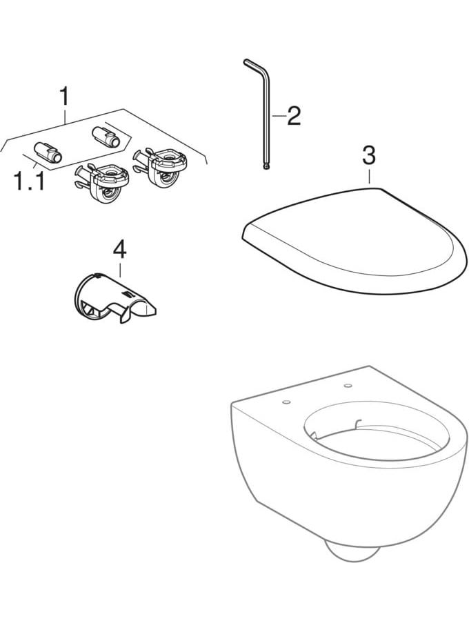 Wand-Tiefspül-WC Compact „Renova Compact“ geschlossene Form 35,5 × 33 × 49 cm ohne Spülrand