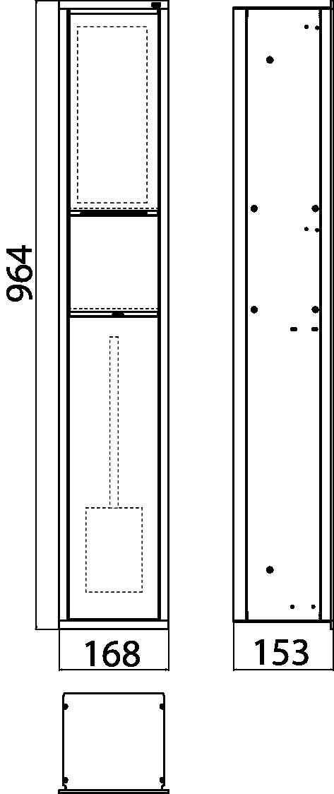 Gäste-WC-Modul asis 150 Unterputz, 964 mm, aluminium / optiwhite Doppelfach mit Boden, mit Papierhalter mit Bürstengarnitur, ohne Einbaurahmen