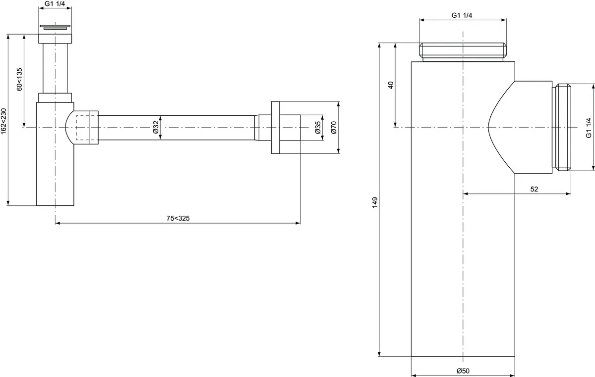 Designsiphon G 5/4, Chrom