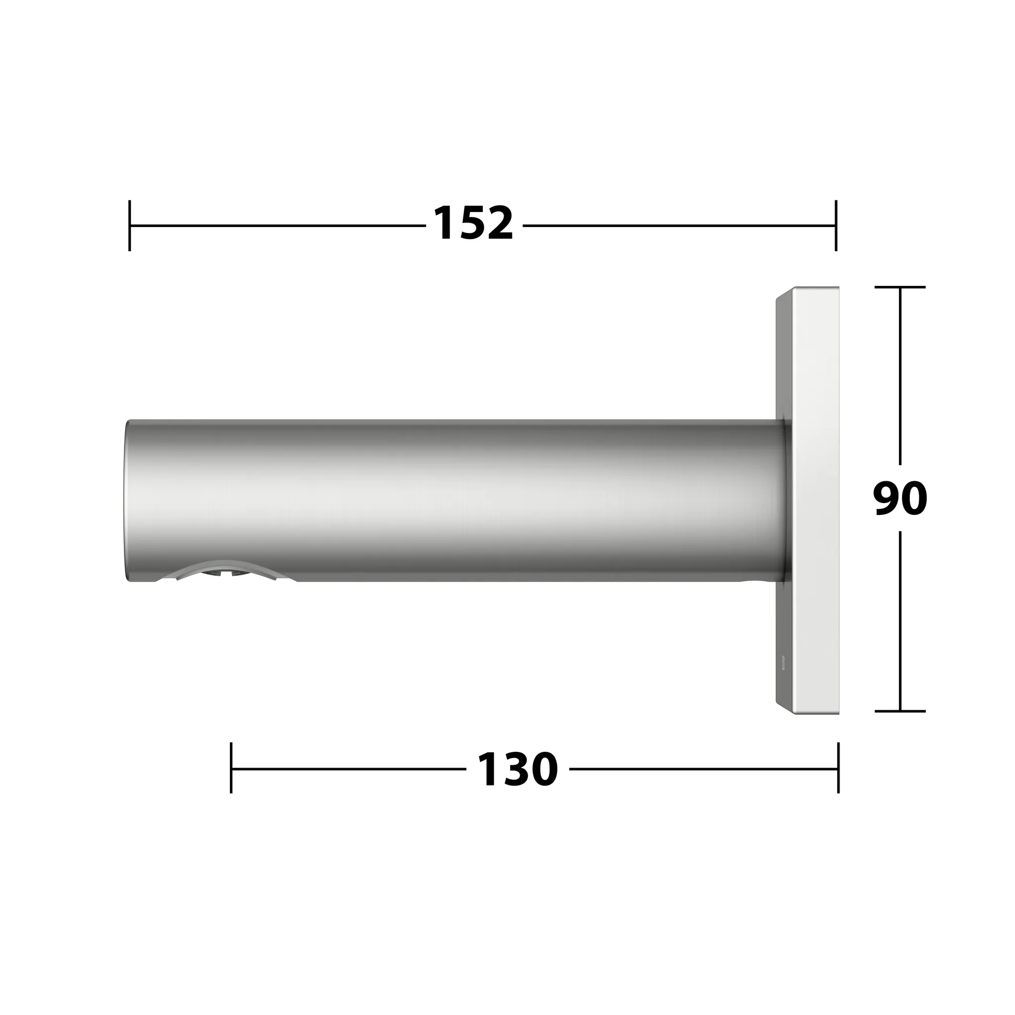KEUCO IXMO Wanneneinlauf eckig Ausladung 130 mm Edelstahl-finish