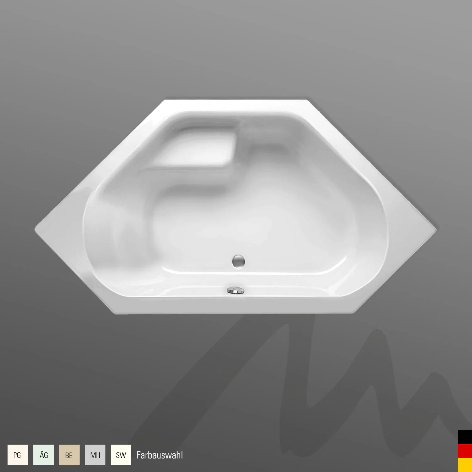 Mauersberger Acryl-Badewanne fascia 150⁄150 1500x1500x475, Farbgruppe: 2 Mauersberger Acryl-Badewanne fascia 150⁄150 1500x1500x475, Farbgruppe: 2