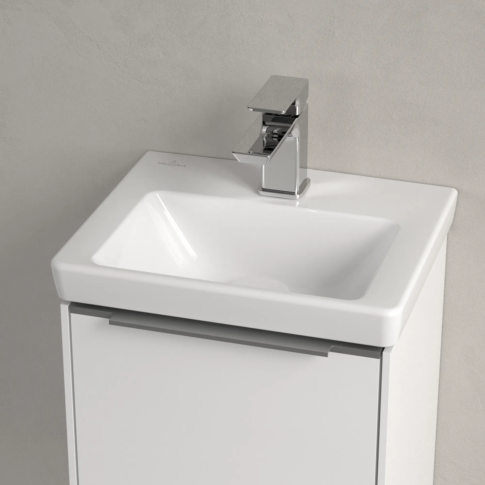 Villeroy & Boch Handwaschbecken „Subway 3.0“ 370 × 305 × 130 mm, ohne Hahnlochbohrung, Hahnlochposition mittig in Weiß Alpin Villeroy & Boch Handwaschbecken „Subway 3.0“ 370 × 305 × 130 mm, ohne Hahnlochbohrung, Hahnlochposition mittig in Weiß Alpin