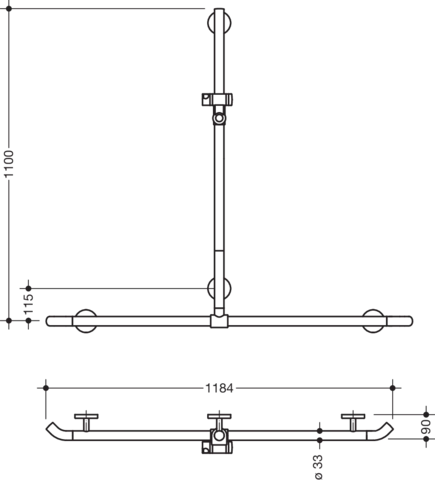 HEWI Haltegriff „System 800K“ in Rubinrot