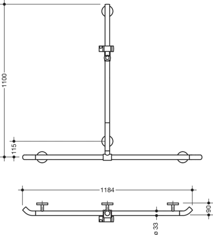 HEWI Haltegriff „System 800K“ in Rubinrot HEWI Haltegriff „System 800K“ in Rubinrot