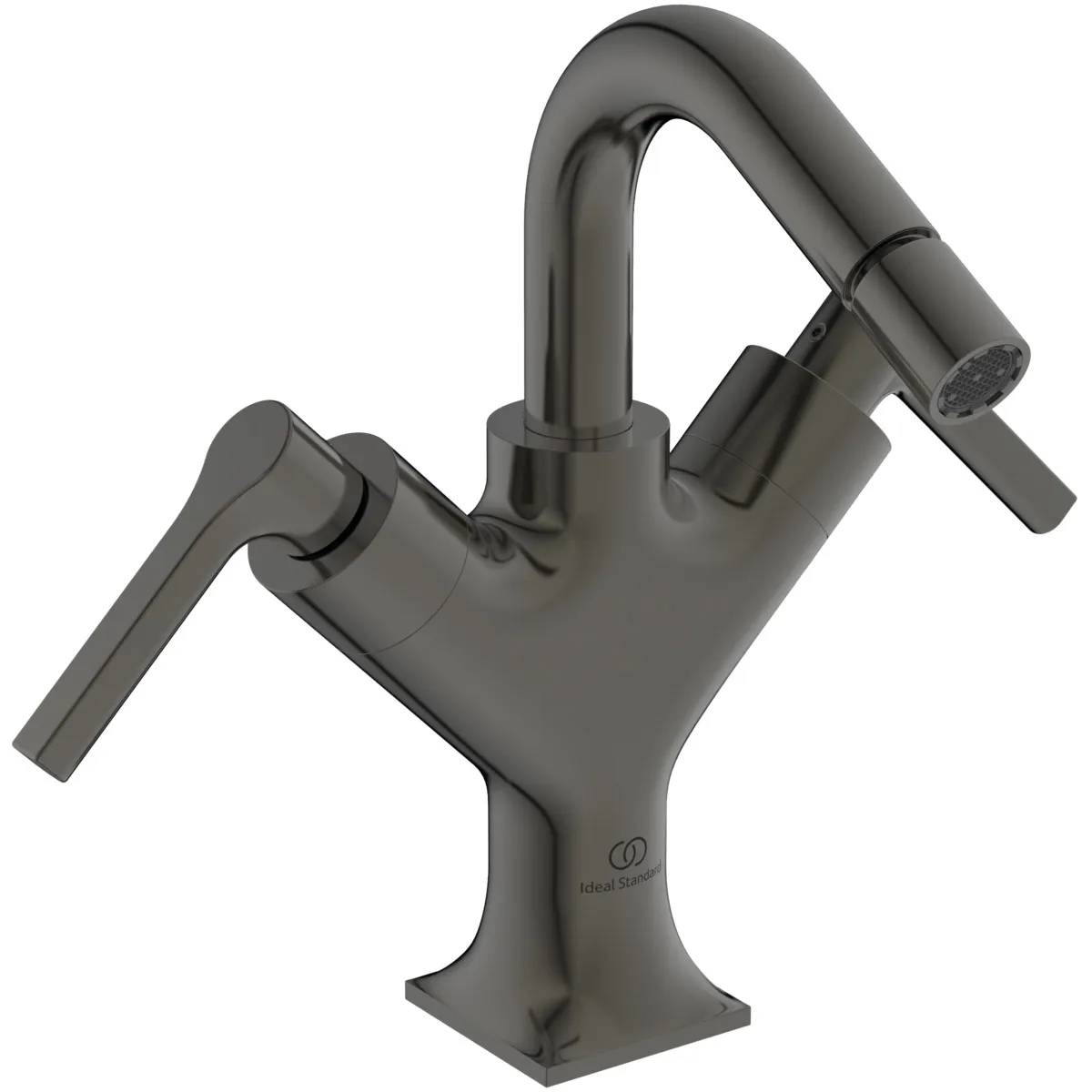 Ideal Standard Bidetarmatur Joy Neo Arm, Ausladung 115mm, Hebelgriffe, Magnetic Grey