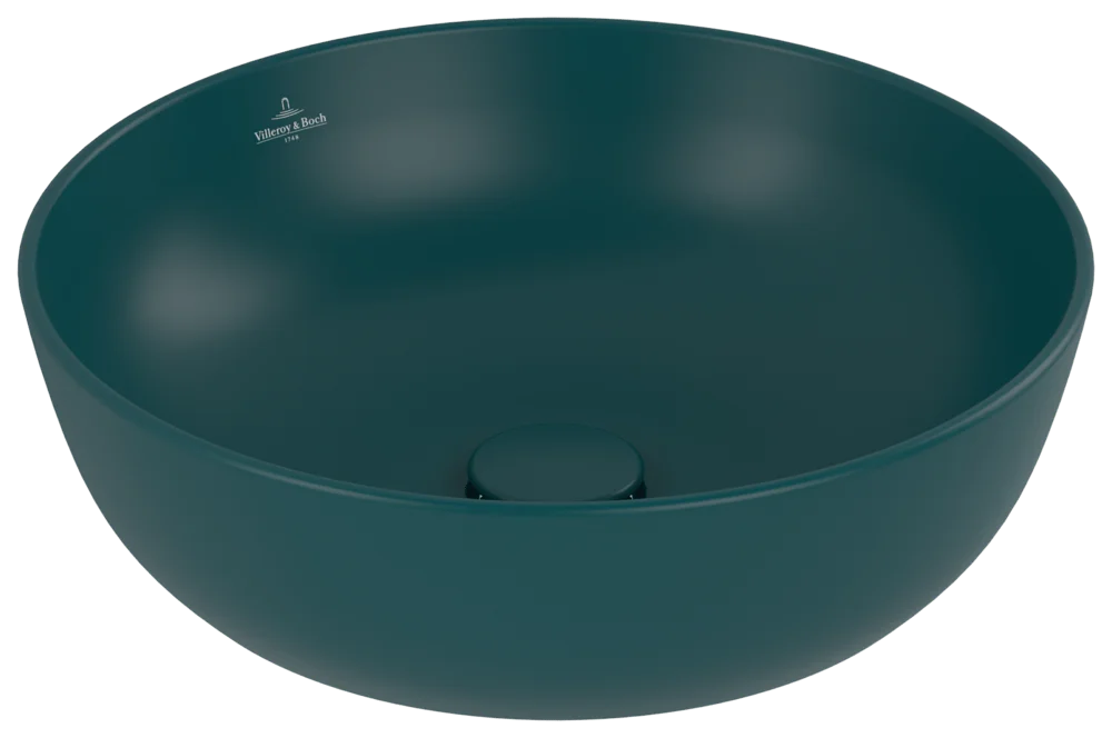 Villeroy & Boch Artis Aufsatzwaschbecken TitanCeram 430x430mm Rund o. Überlauf Teal CeramicPlus Villeroy & Boch Artis Aufsatzwaschbecken TitanCeram 430x430mm Rund o. Überlauf Teal CeramicPlus