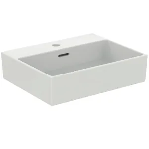 Waschbecken „Extra“ 50 × 40 × 15 cm, Hahnlochposition mittig in Weiß Waschbecken „Extra“ 50 × 40 × 15 cm, Hahnlochposition mittig in Weiß