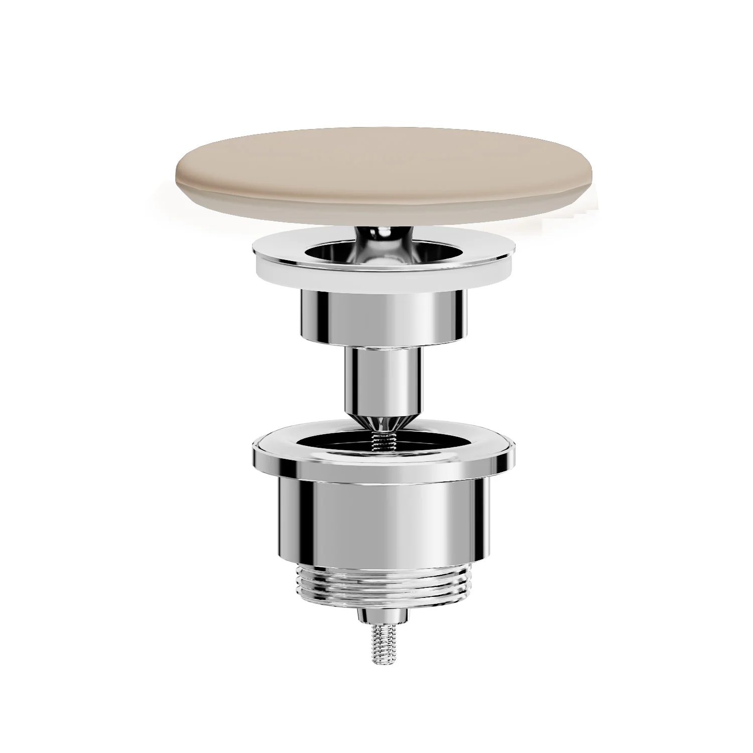 Schaftventil mit rundem Ventildeckel aus Keramik 10 x 10 x 12 cm (BxTxH) Sandbeige Matt mit Oberflächenveredelung Clean