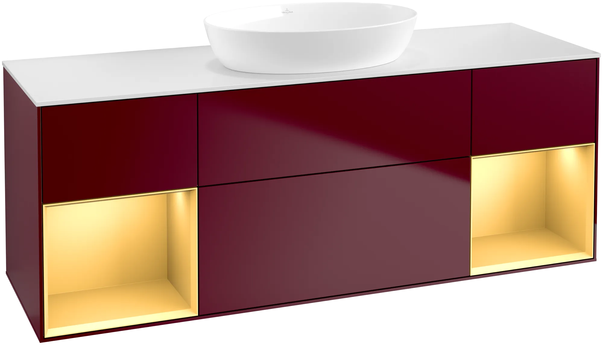 Villeroy & Boch Finion Waschbeckenunterschrank FD0, 1600 x 603 x 501 mm, mit Beleuchtung, Eckig