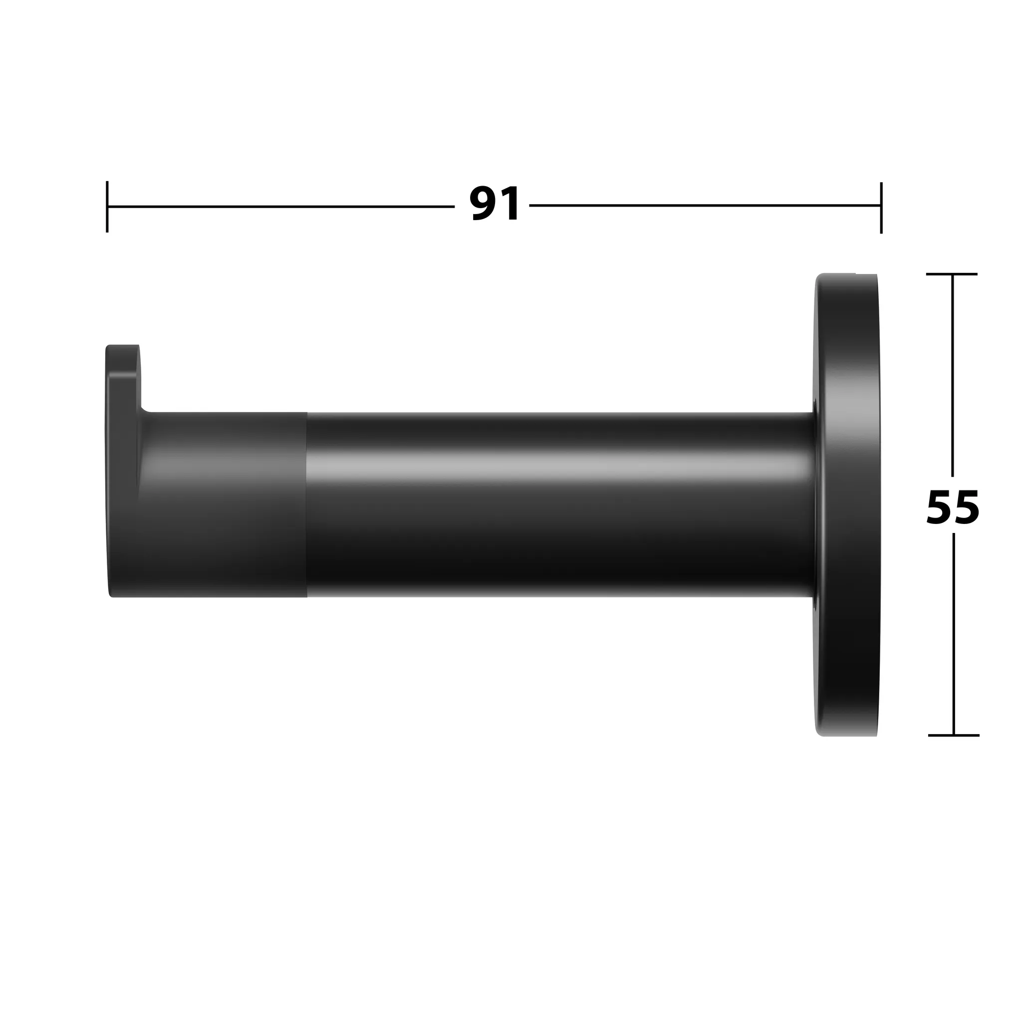 Plan 14911370000 Handtuchhaken mit Türpuffer 91 mm schwarz Plan 14911370000 Handtuchhaken mit Türpuffer 91 mm schwarz