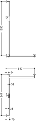 HEWI Haltegriff Ausführung rechts „System 900“ in Weiß tiefmatt / Hellgrau matt, Befestigung verdeckt HEWI Haltegriff Ausführung rechts „System 900“ in Weiß tiefmatt / Hellgrau matt, Befestigung verdeckt