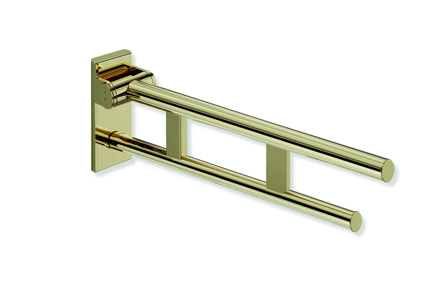 HEWI System 900 Mobiler Stützklappgriff Duo, Design A, Edelstahl, PVD, Ausladung 700 mm