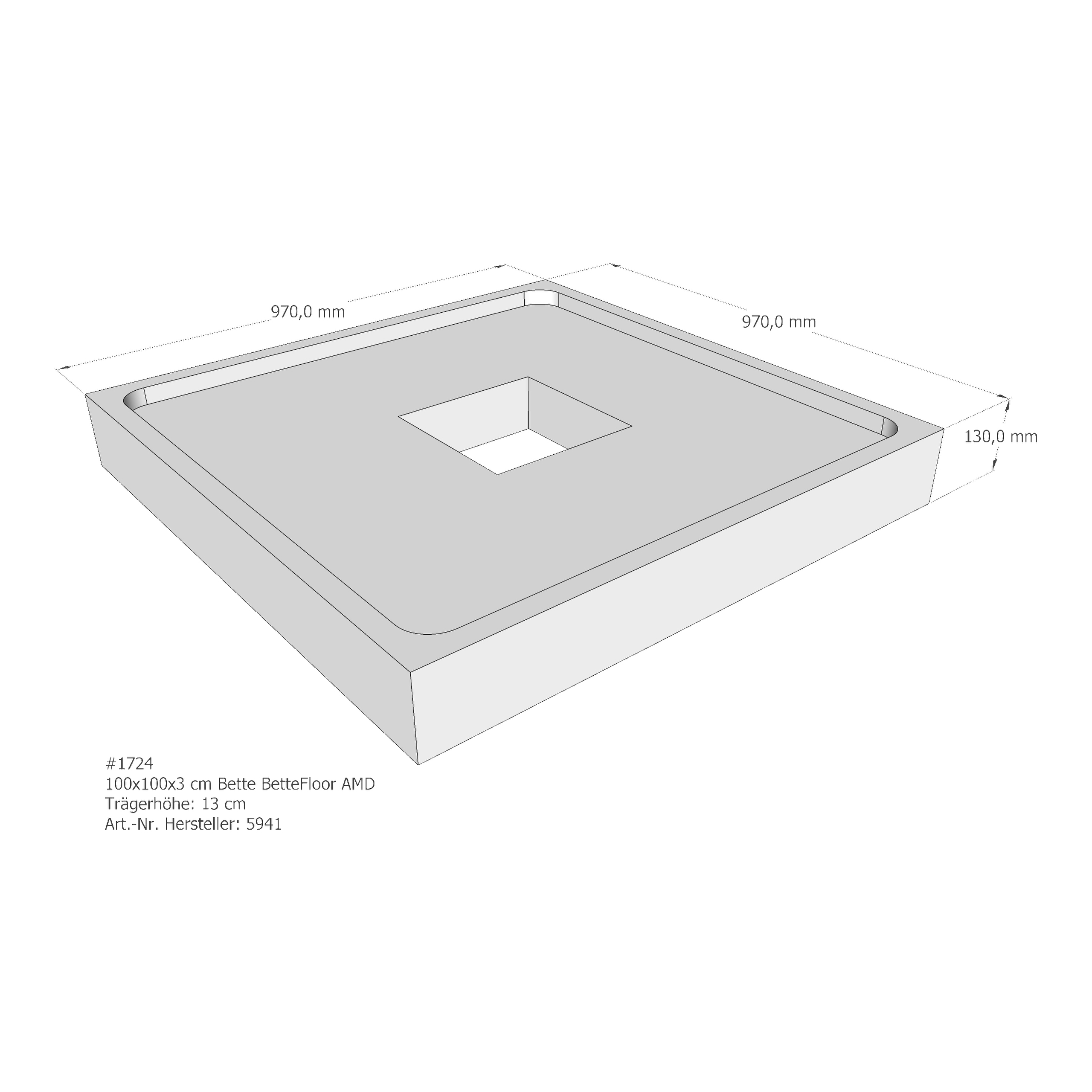 Duschwannenträger für Bette Floor 100 × 100 × 3 cm Breite: 100 cm / Länge: 100 cm Duschwannenträger für Bette Floor 100 × 100 × 3 cm Breite: 100 cm / Länge: 100 cm