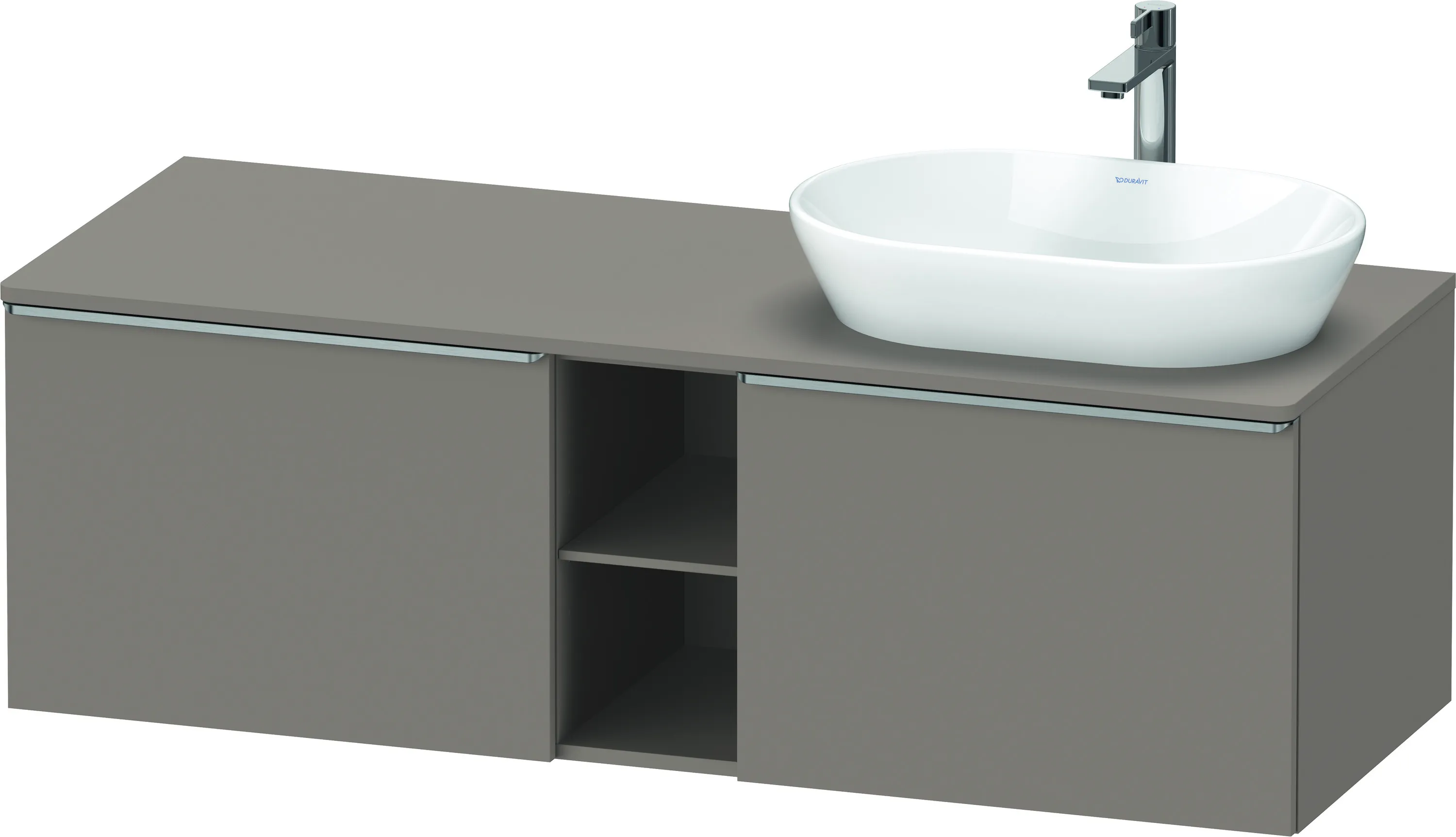 Duravit Waschtischunterschrank wandhängend „D-Neo“ 140 × 45,9 × 55 cm in Basalt Matt