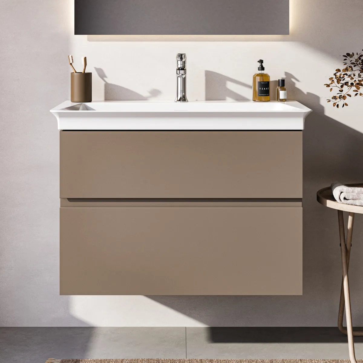 Ideal Standard Waschtischunterschrank „Finesse“ 80 × 54,5 × 44 cm Greige matt Ideal Standard Waschtischunterschrank „Finesse“ 80 × 54,5 × 44 cm Greige matt