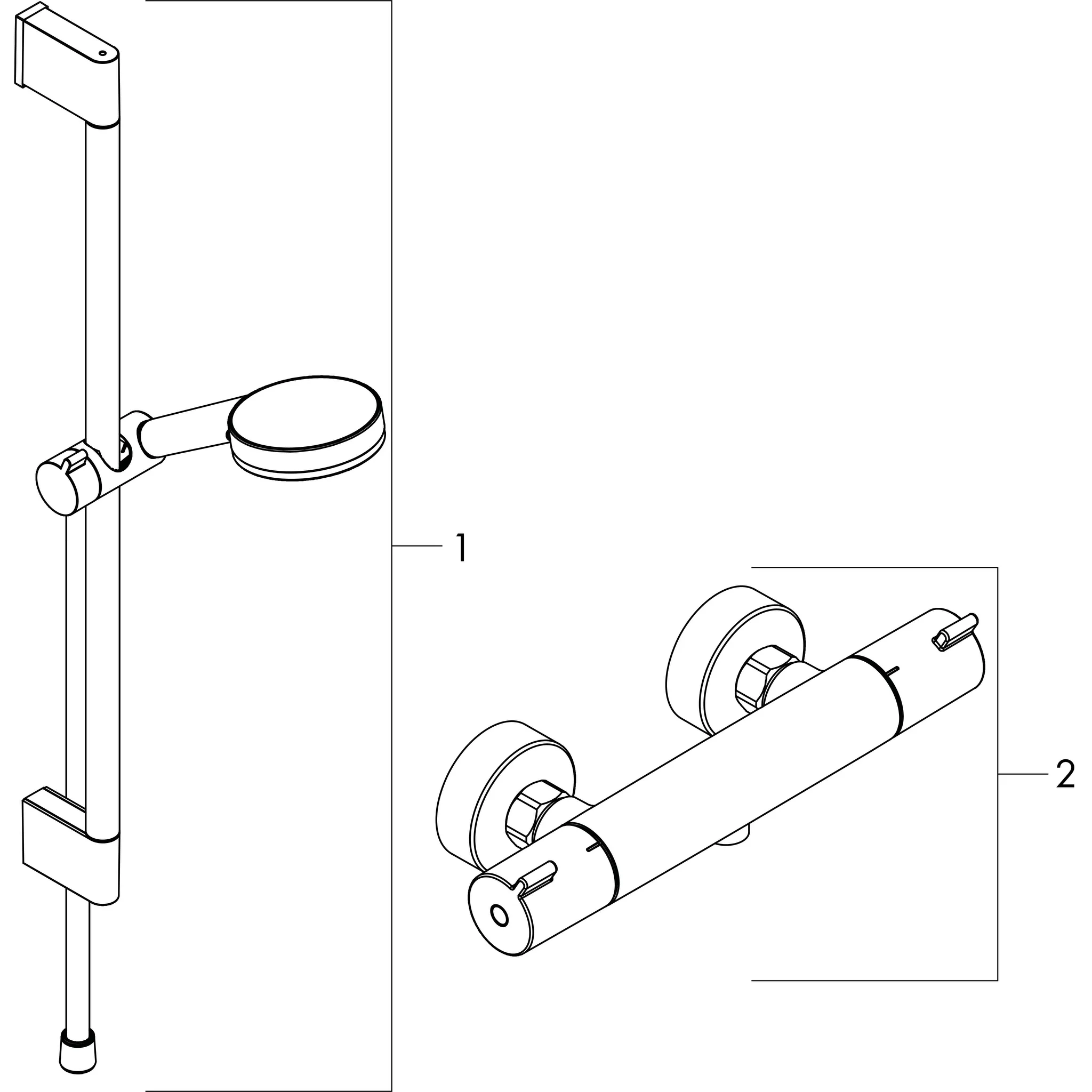 Brausenkombi Crometta Vario/ Ecostat 1001 CL/Unica 650mm weiss/chrom