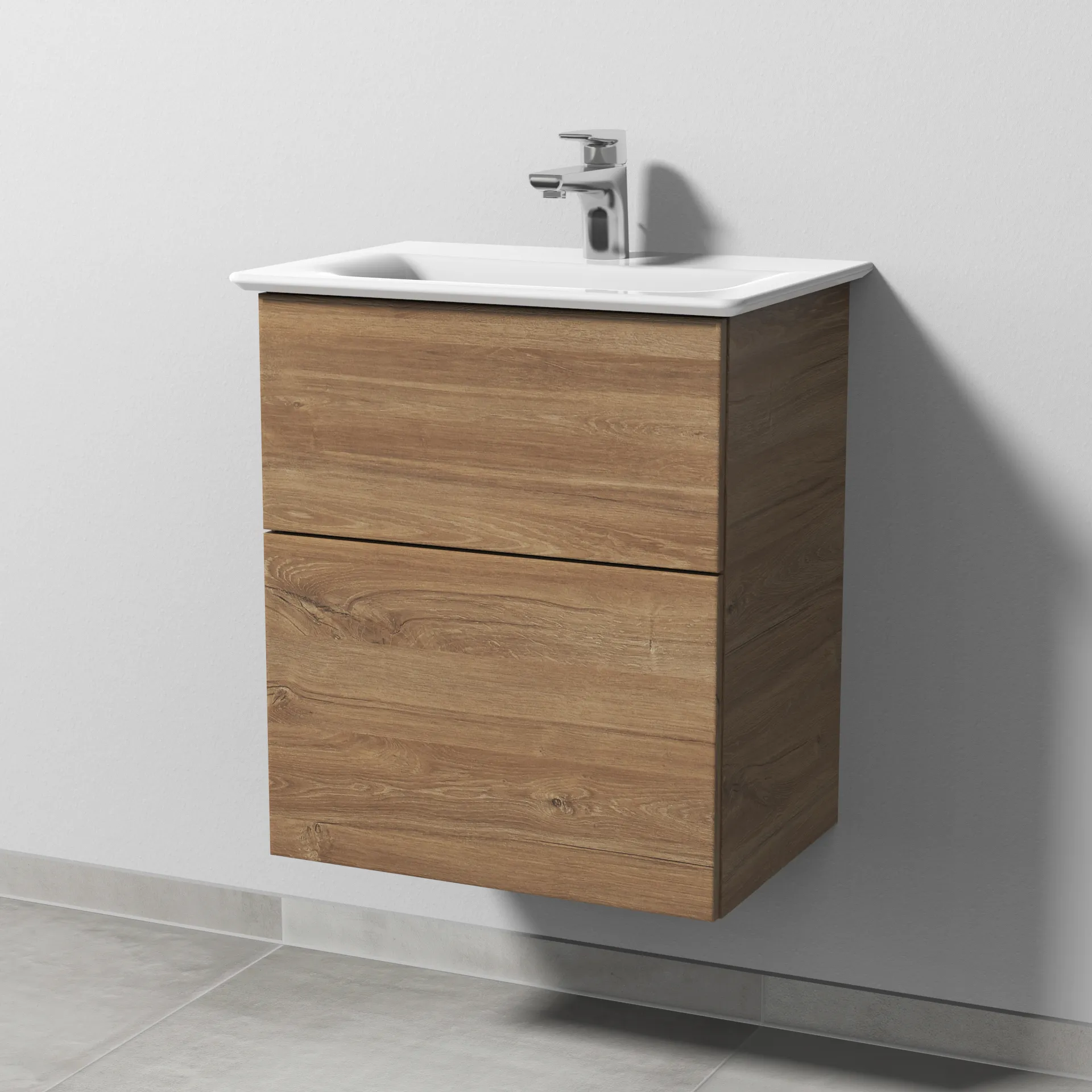 Sanipa Waschtischunterschrank „3way“ passend zu Keramik-Waschtische Connect Air von Ideal Standard 490 × 585 × 357 mm in Eiche Kansas